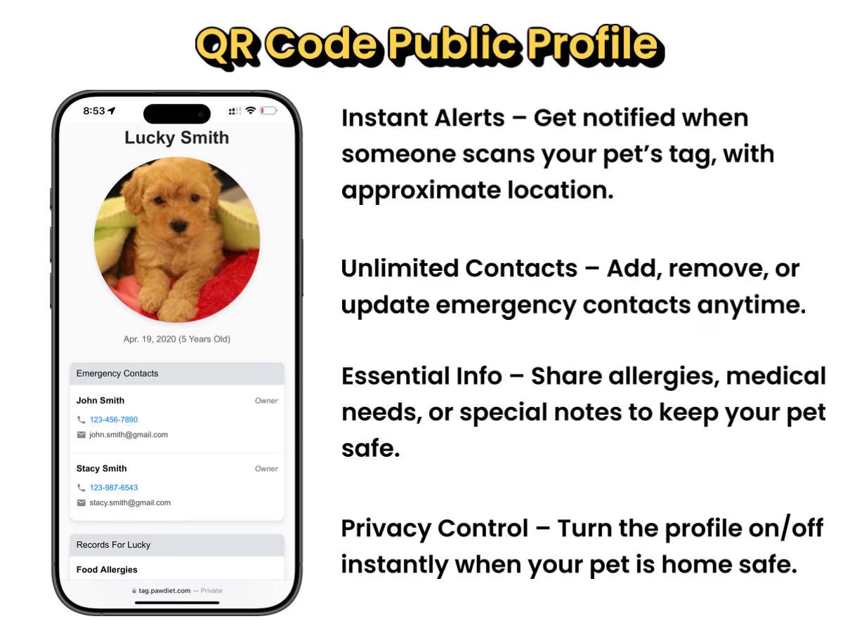 Smart QR Pet Tag
