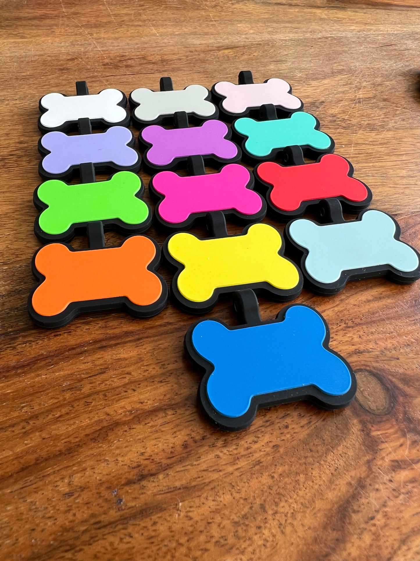 Bone-Shaped Silent Silicone Pet Tag - Custom Laser Engraved