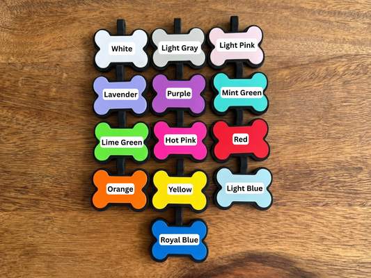 Bone-Shaped Silent Silicone Pet Tag - Custom Laser Engraved